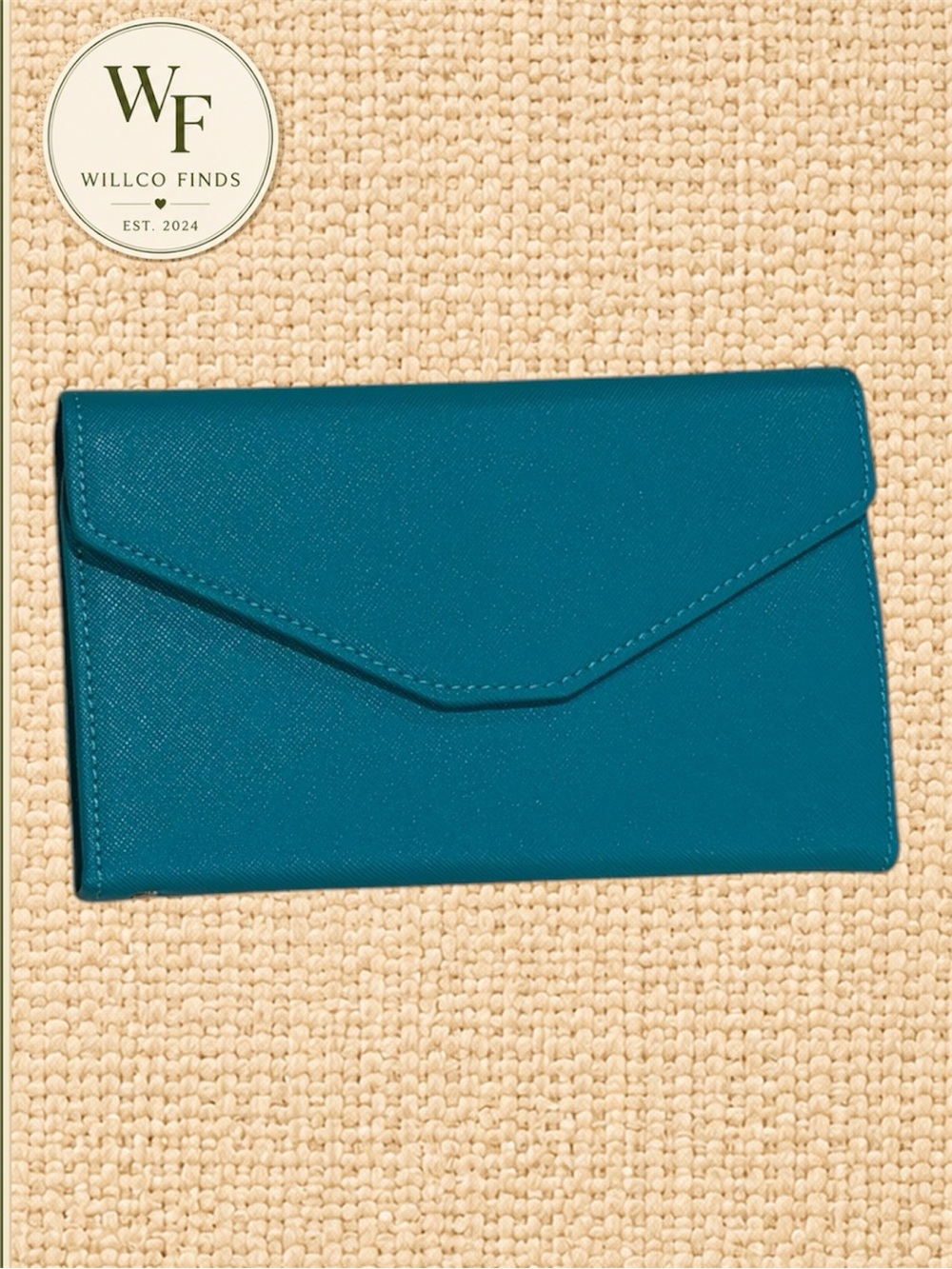 Zoppen Teal Travel Wallet Passport Document Organizer Envelope Clutch